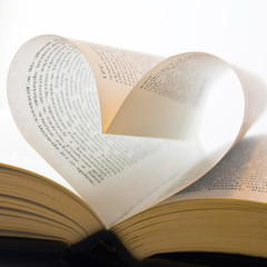Fototapeta premium Book with pages folded into a heart shape