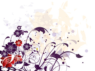 Fototapeta na wymiar Card with ornamental background with floral elements