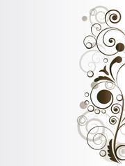 Ornamental border with floral elements and swirls