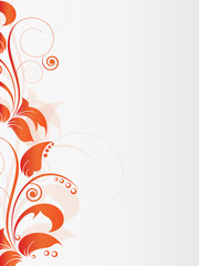 Ornamental border with floral elements and swirls