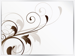 Ornamental floral element with swirls