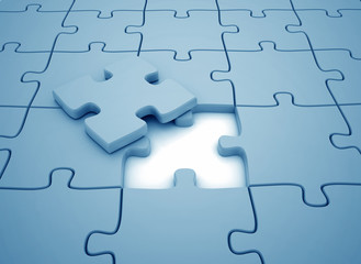 Fototapeta premium puzzle piece - solving the problem