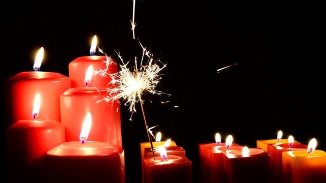 Kerzenschein mit Sternenspritzer