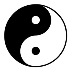 sign with the yin yang symbol - obrazy, fototapety, plakaty