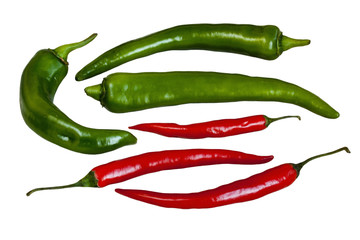 Green and red peppers chili