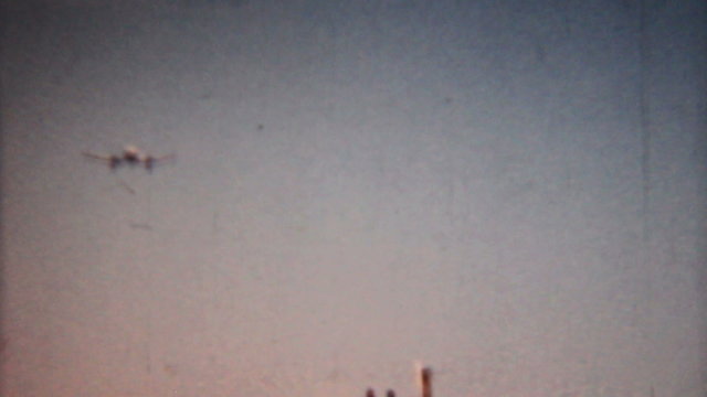 Small Airplane Comes In For Landing-1958 Vintage 8mm film