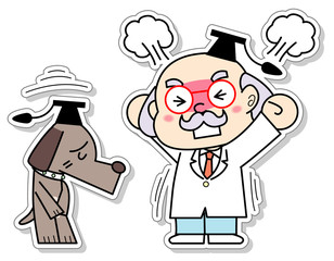 博士に怒られる助手