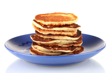 delicious sweet pancakes isolated on white