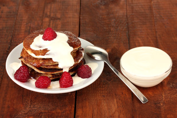 delicious sweet pancakes isolated on white