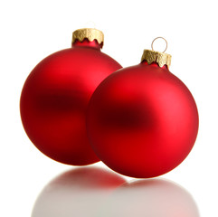 beautiful christmas balls, isolated on white