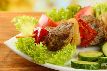 tasty grilled meat and vegetables