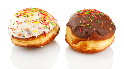 Tasty donuts isolated on white