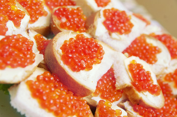 red caviar on a plate
