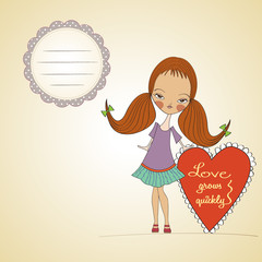 pretty young girl in love