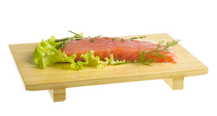  Salmon fillet garnished