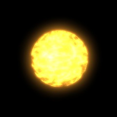 Obraz premium The sun shines in space isolated on black