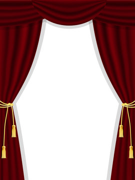 Open Theatre Curtains On White