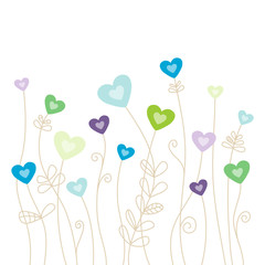 Heartflowers Heart In Heart Green/Blue/Purple