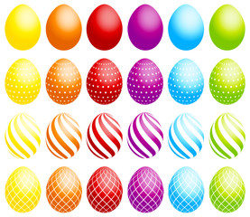 Fototapeta na wymiar 24 Easter Eggs Dots / Stripes / Sprawd¼