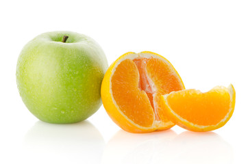 Fototapeta na wymiar Jabłko i pomarańcza
