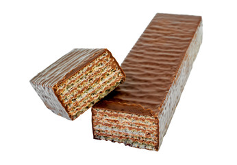 Chocolate bar on white