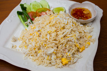 Fried rice with crab, thai seafood
