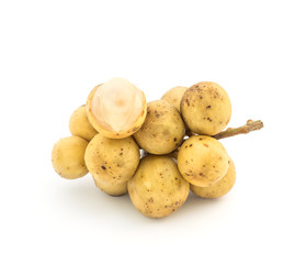 Lanzones fruit isolated on white background.