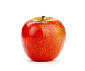 single red apple isolated on white background