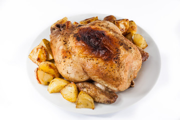Roasted chicken with potatoes