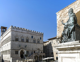 Fototapeta na wymiar Piazza IV Novembre, Perugia