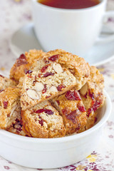 Almond and cranberries biscotti