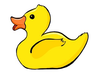 hand drawn, vector illustration of bath duck