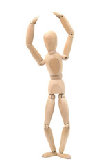 Wooden dummy in a ballet pose