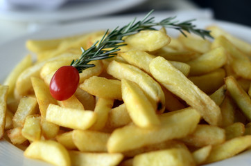 Delicious french fries chips