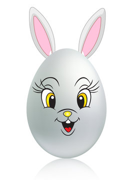 wei&szlig;er Osterei Hase