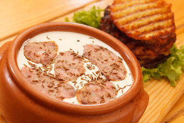 potato pancakes with sauce