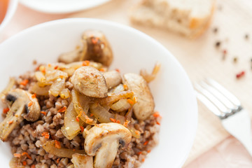 buckwheat with mushrooms and carrots