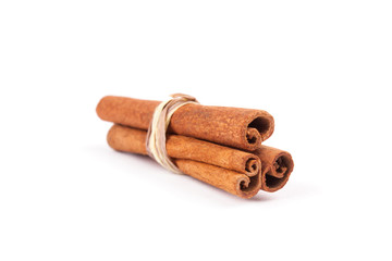 Cinnamon sticks isolated on white background