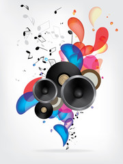 Abstract music background with notes - 48249711