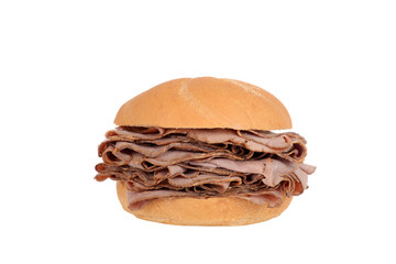 Large roast beef on a bun sandwich © Michael Gray