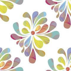 Colorful floral seamless over white background