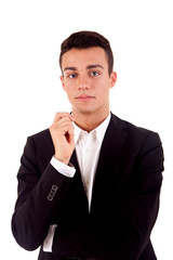 Portrait of a business man over white background