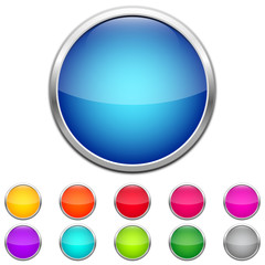 Set of glossy buttons in different colors