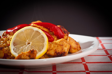 risotto with chicken and peppers