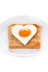 heart shaped egg on toast