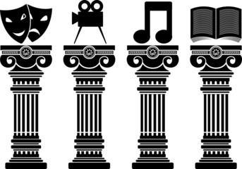 pedestals of arts. stencils