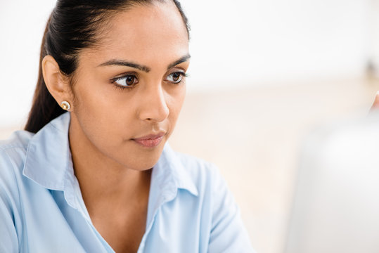 Indian Business Woman Pretty Smiling Office