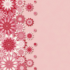 card or invitation with pink flowers - vector illustration