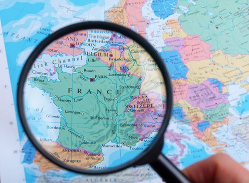 Map and Zoom Lens, France