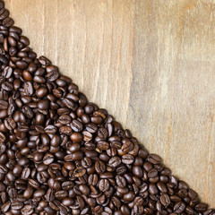 Coffee bean on wooden background